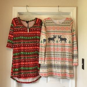 Bundle of Christmas Themed Nightshirts/gowns size small/medium
